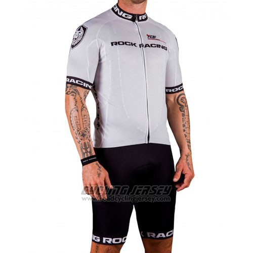 2016 Cycling Jersey Rock Racing Silver Short Sleeve and Bib Short